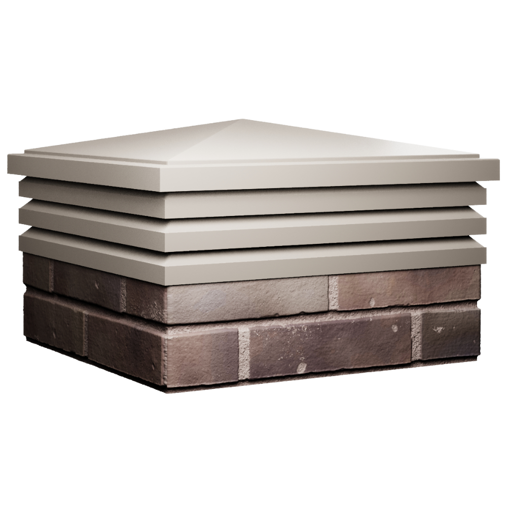 Колпак Zking Бона ХайТек Бежевый на столб 2х2 кирпича (513х513мм) в Мичуринске фото