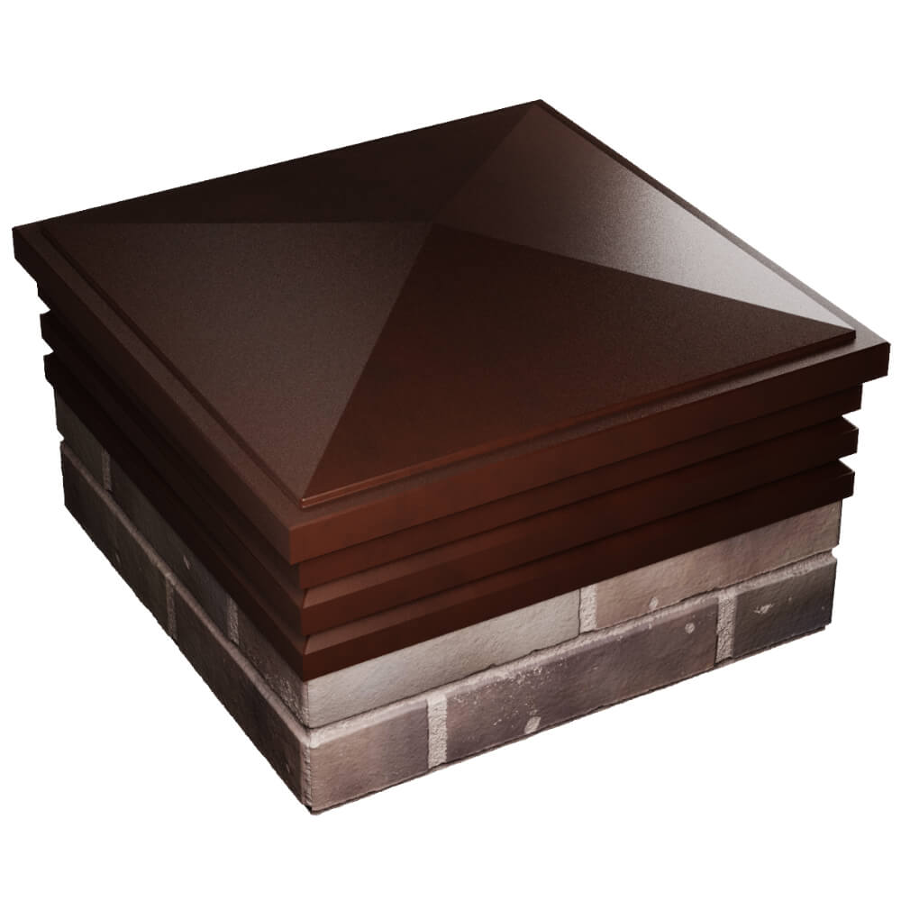 Колпак Zking Бона ХайТек Коричневый на столб 2х2 кирпича (513х513мм) в Мичуринске фото