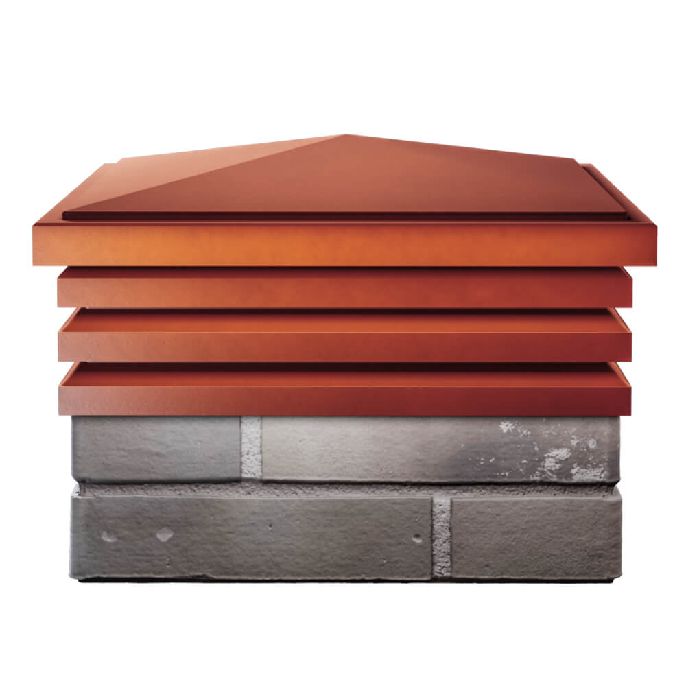 Колпак Zking Бона ХайТек Красный на столб 1.5х1.5 кирпича (385х385мм) Мичуринск фото