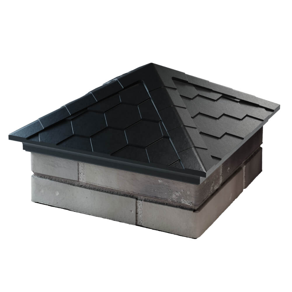 Колпак Zking Эверест Черный на столб 1.5х1.5 кирпича (390х390мм) в Мичуринске фото