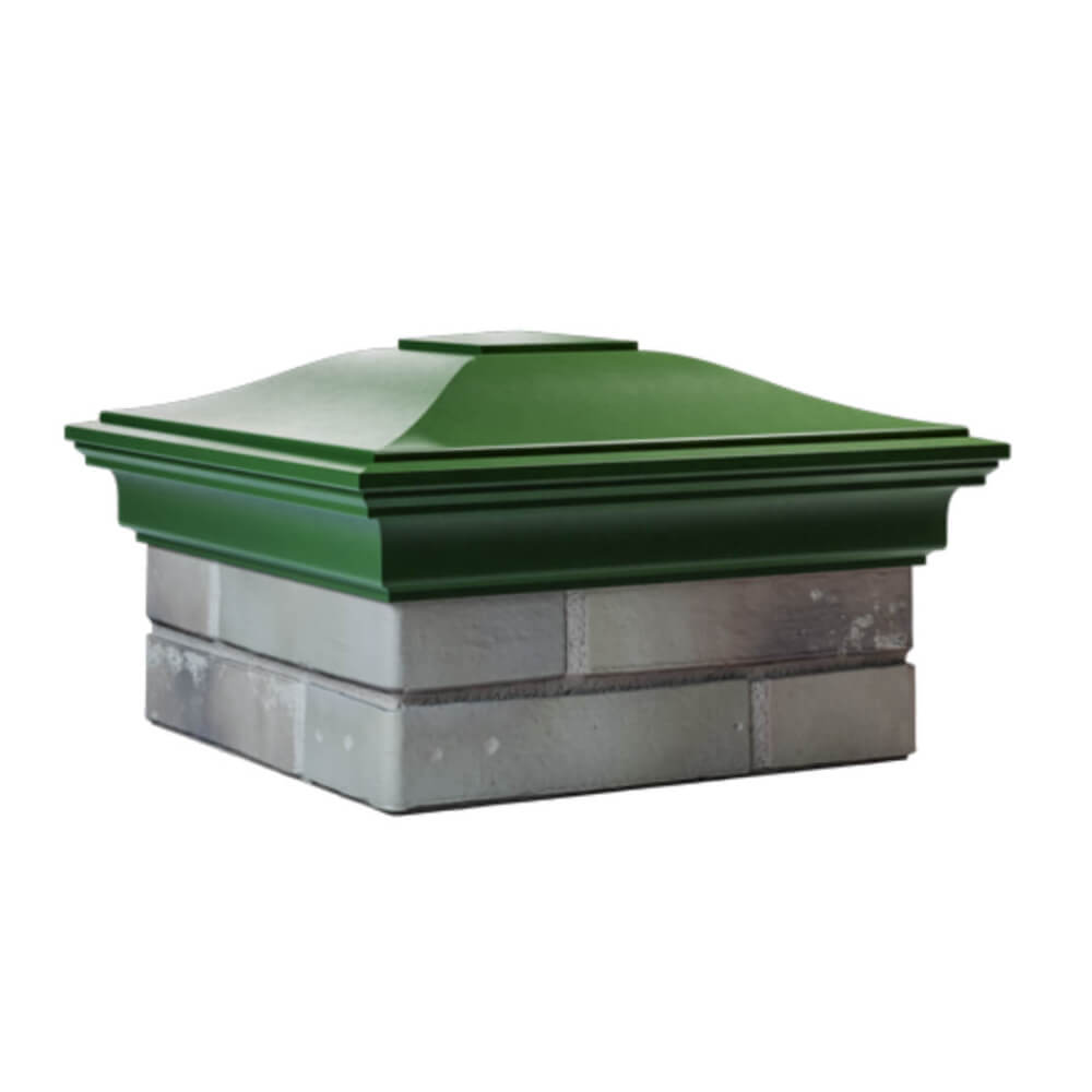 Колпак Zking Монблан Зеленый на столб 1.5х1.5 еврокирпича 0.7НФ (355х355мм) в Мичуринске фото