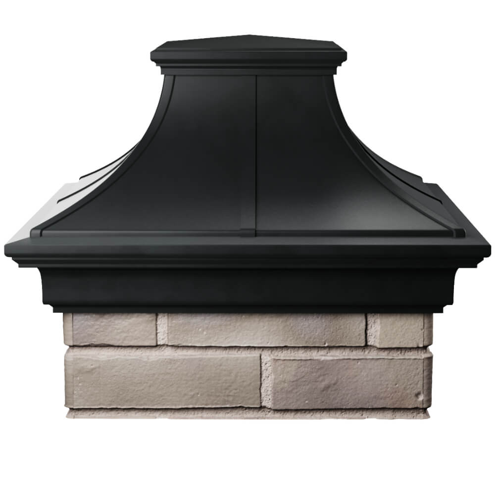 Колпак Zking Монблан Премиум Черный на столб 1.5х1.5 кирпича (385х385мм) Мичуринск фото