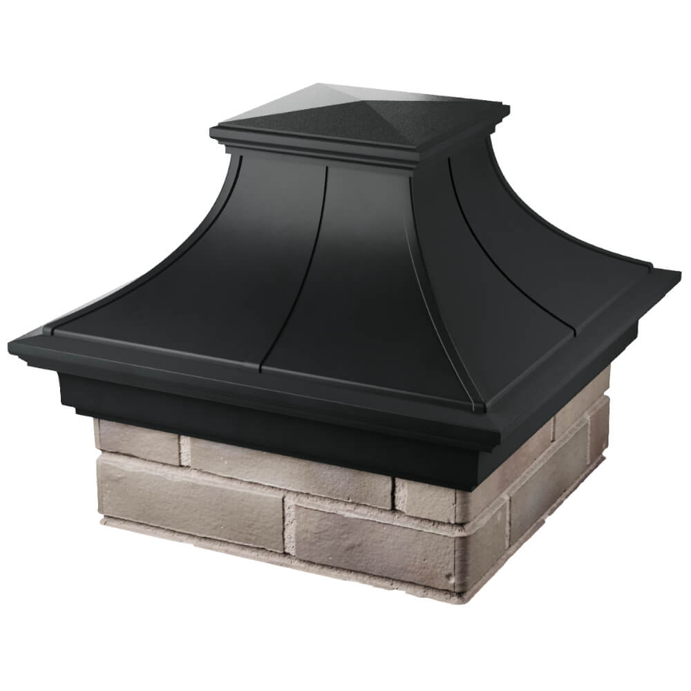 Колпак Zking Монблан Премиум Черный на столб 1.5х1.5 кирпича (385х385мм) в Мичуринске фото