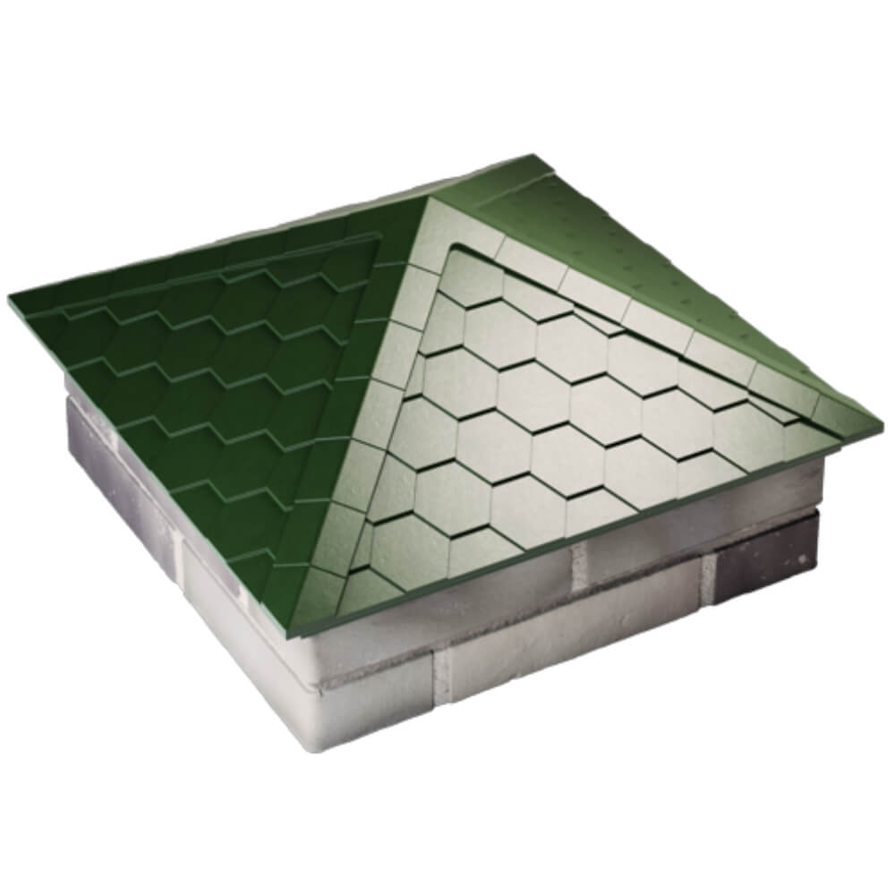 Колпак Zking Эверест Зеленый на столб 2х2 кирпича (535х535мм) Мичуринск фото