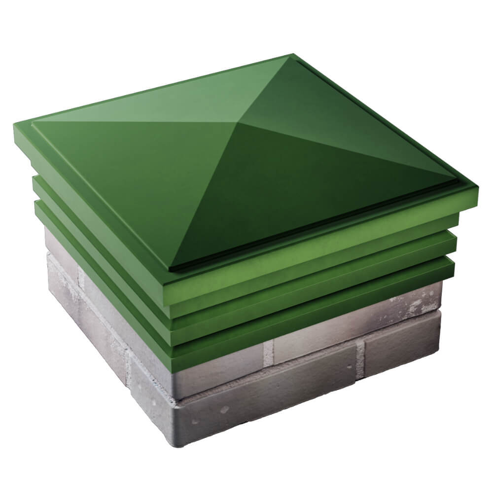 Колпак Zking Бона ХайТек Зеленый на столб 1.5х1.5 кирпича (385х385мм) в Мичуринске фото