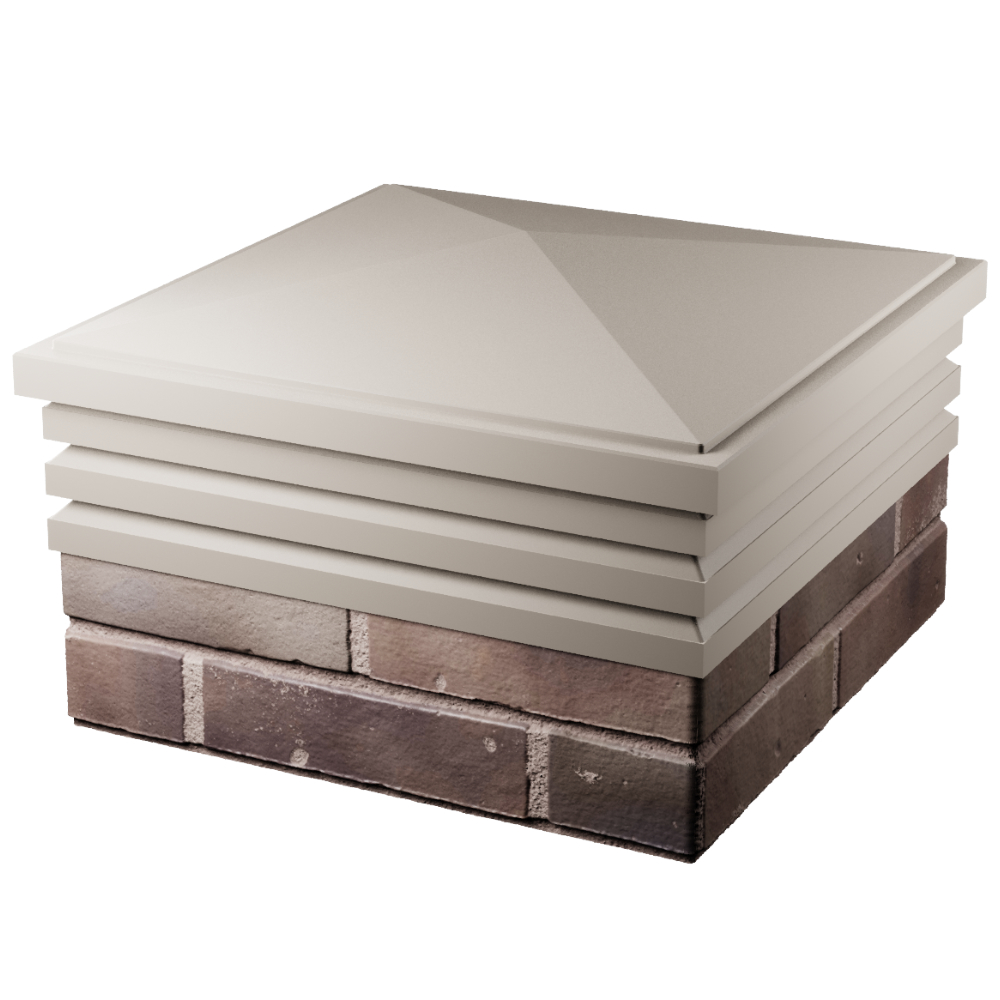 Колпак Zking Бона ХайТек Бежевый на столб 2х2 кирпича (513х513мм) в Мичуринске фото