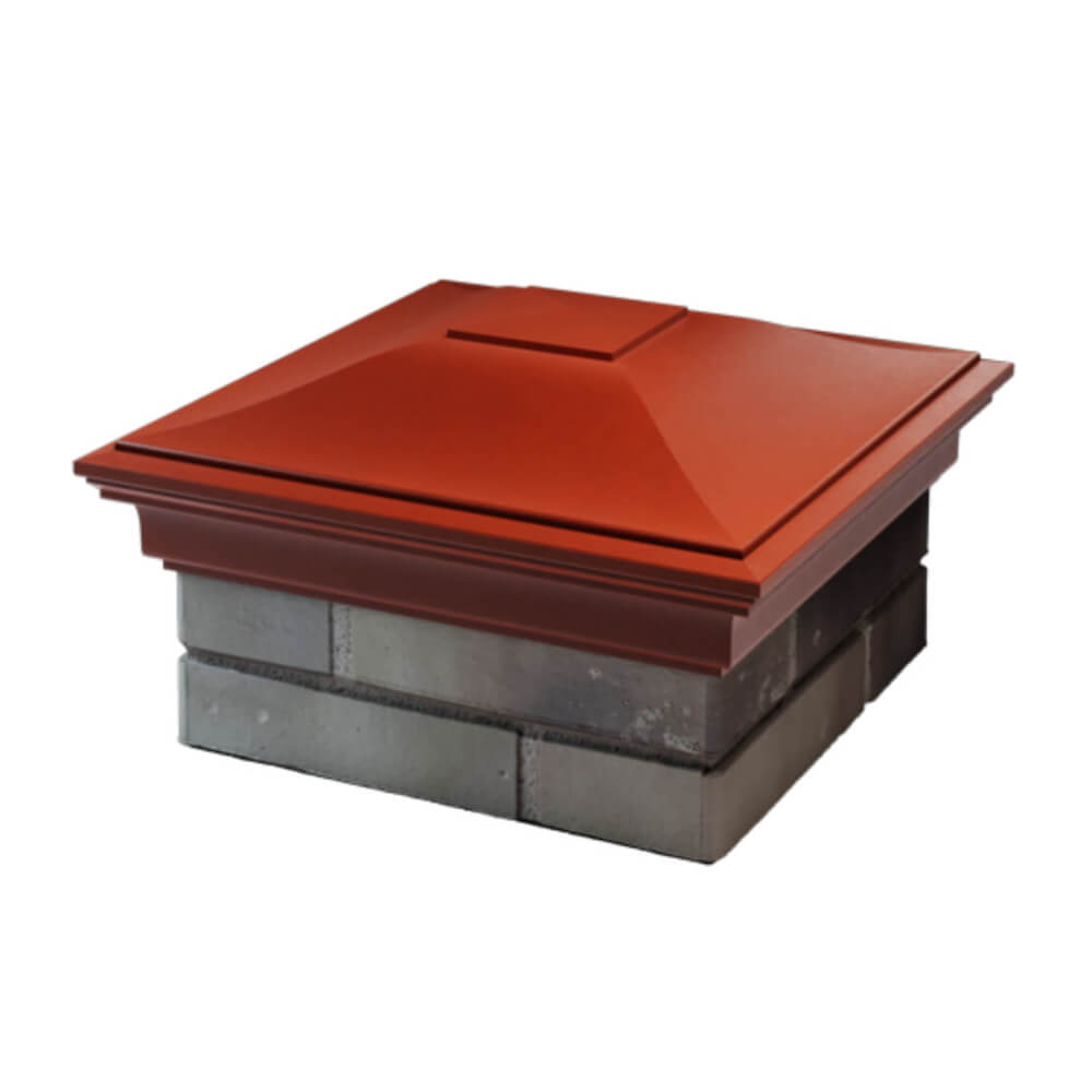 Колпак Zking Монблан Красный на столб 1.5х1.5 еврокирпича 0.7НФ (355х355мм) в Мичуринске фото