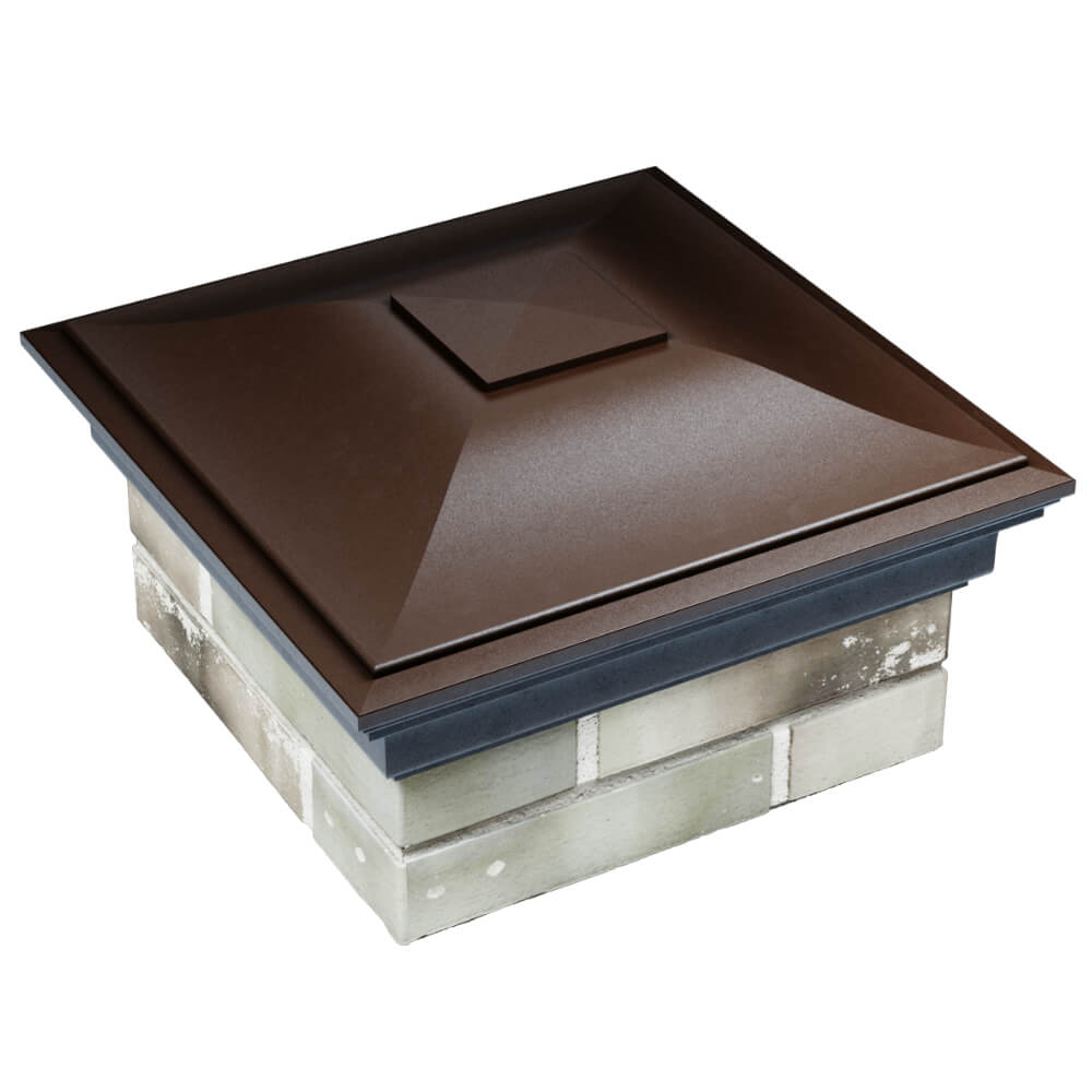 Колпак Zking Монблан Коричневый на столб 1.5х1.5 кирпича (385х385мм) в Мичуринске фото