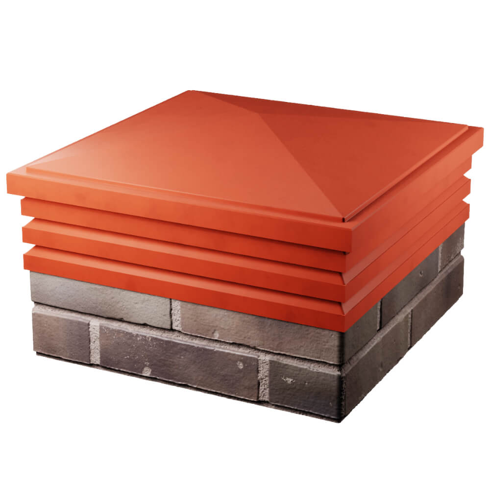 Колпак Zking Бона ХайТек Красный на столб 2х2 кирпича (513х513мм) в Мичуринске фото