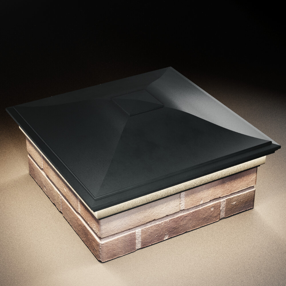 Колпак Zking Монблан Черный на столб 2х2 кирпича (515х515мм) c подсветкой в Мичуринске фото