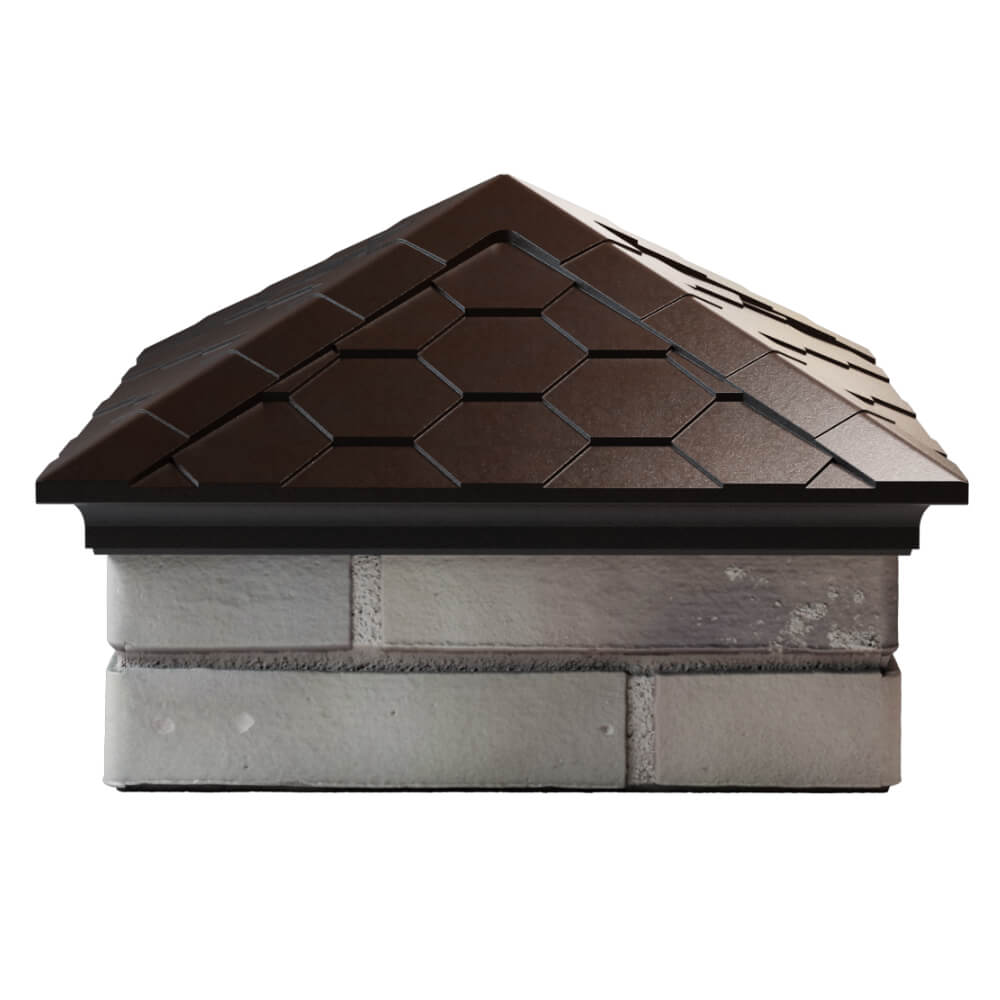 Колпак Zking Эверест Коричневый на столб 1.5х1.5 кирпича (390х390мм) Мичуринск фото