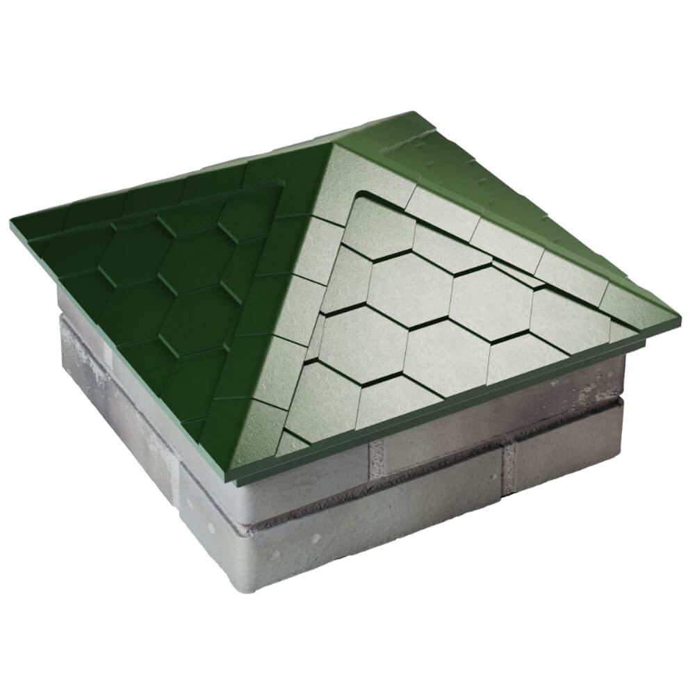 Колпак Zking Эверест Зеленый на столб 1.5х1.5 кирпича (390х390мм) в Мичуринске фото
