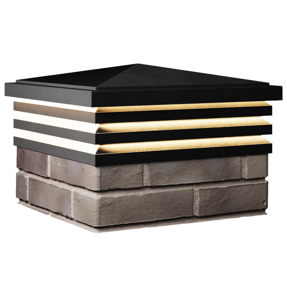 Колпак Zking Бона ХайТек Черный на столб 1.5х1.5 кирпича (385х385мм) с подсветкой в Мичуринске фото