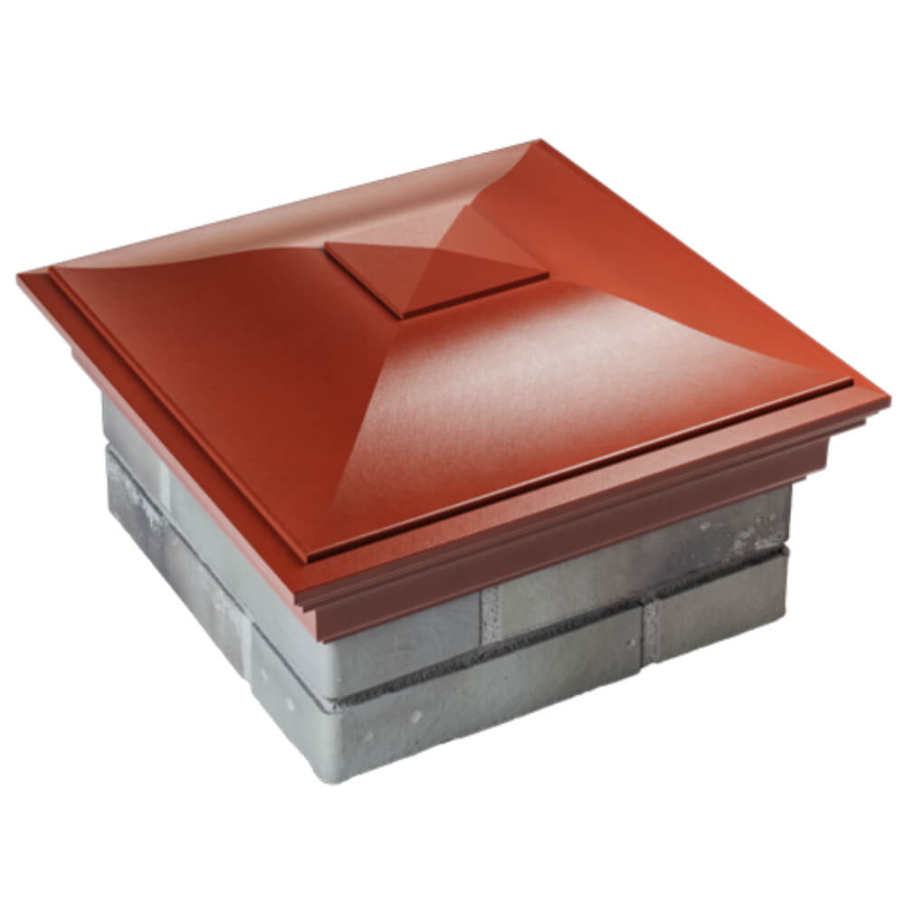 Колпак Zking Монблан Красный на столб 1.5х1.5 кирпича (385х385мм) в Мичуринске фото