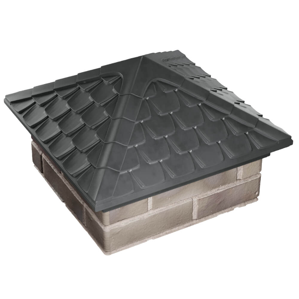 Колпак Zking Эльбрус Серый на столб 1.5х1.5 кирпича (385х385мм) в Мичуринске фото