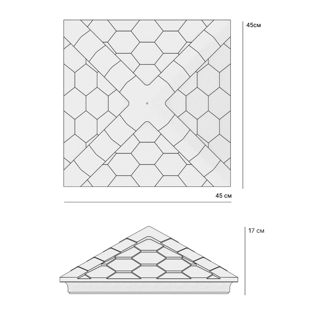 Колпак Zking Эверест Черный на столб 1.5х1.5 кирпича (390х390мм) в Мичуринске фото