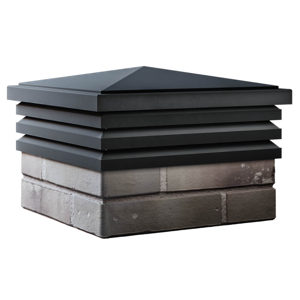 Колпак Zking Бона ХайТек Черный на столб 1.5х1.5 кирпича (385х385мм) в Мичуринске фото