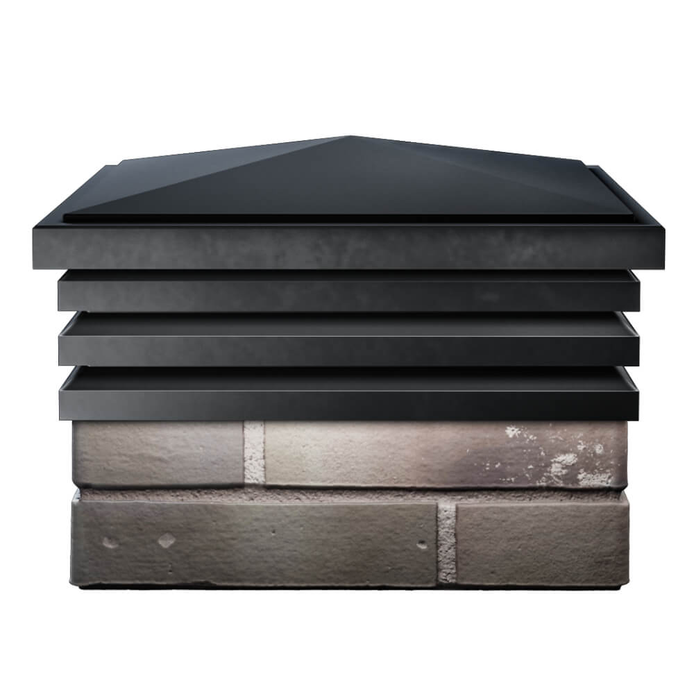 Колпак Zking Бона ХайТек Черный на столб 1.5х1.5 кирпича (385х385мм) Мичуринск фото