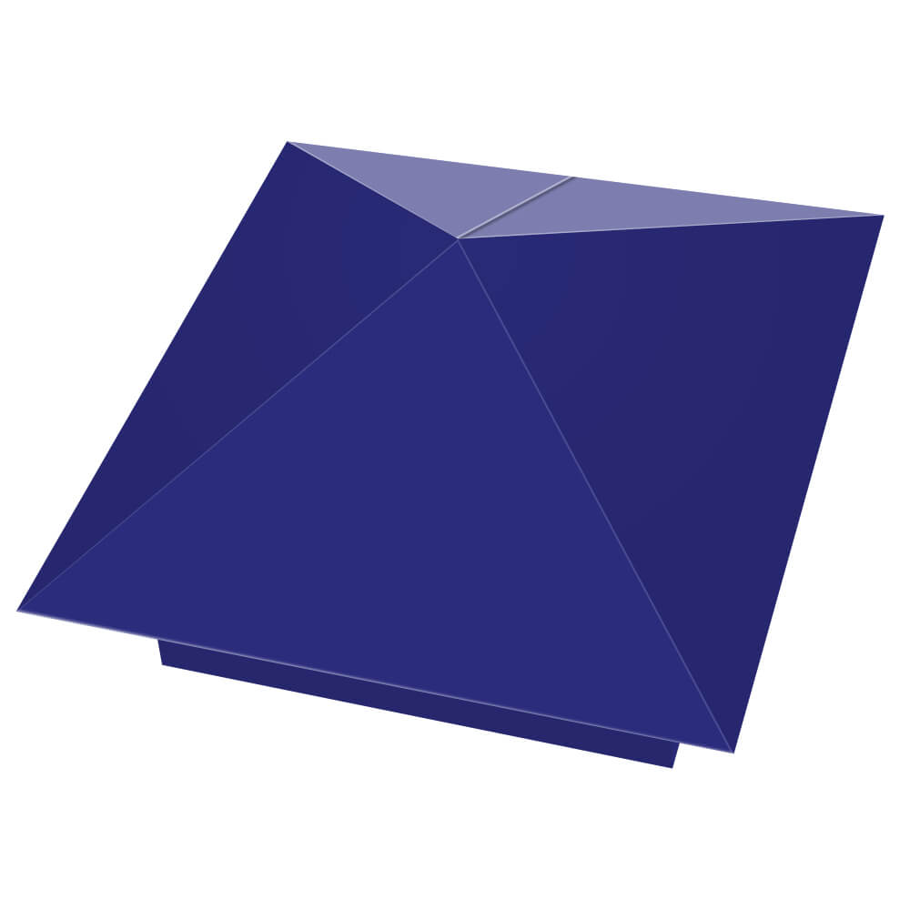 Колпак металлический 400х400мм RAL5002 Синий Ультрамарин заборный Мичуринск фото