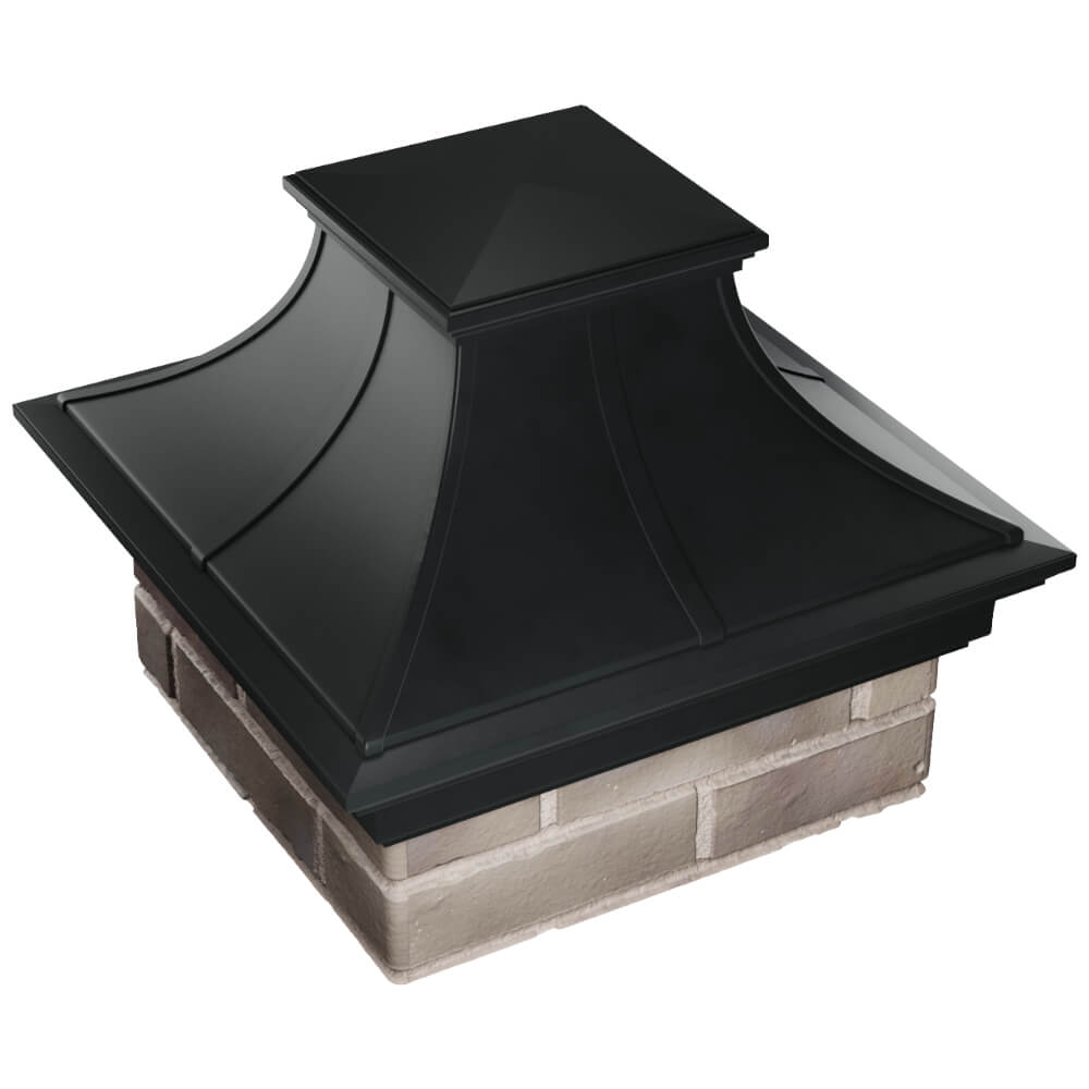 Колпак Zking Монблан Премиум Черный на столб 1.5х1.5 кирпича (385х385мм) в Мичуринске фото