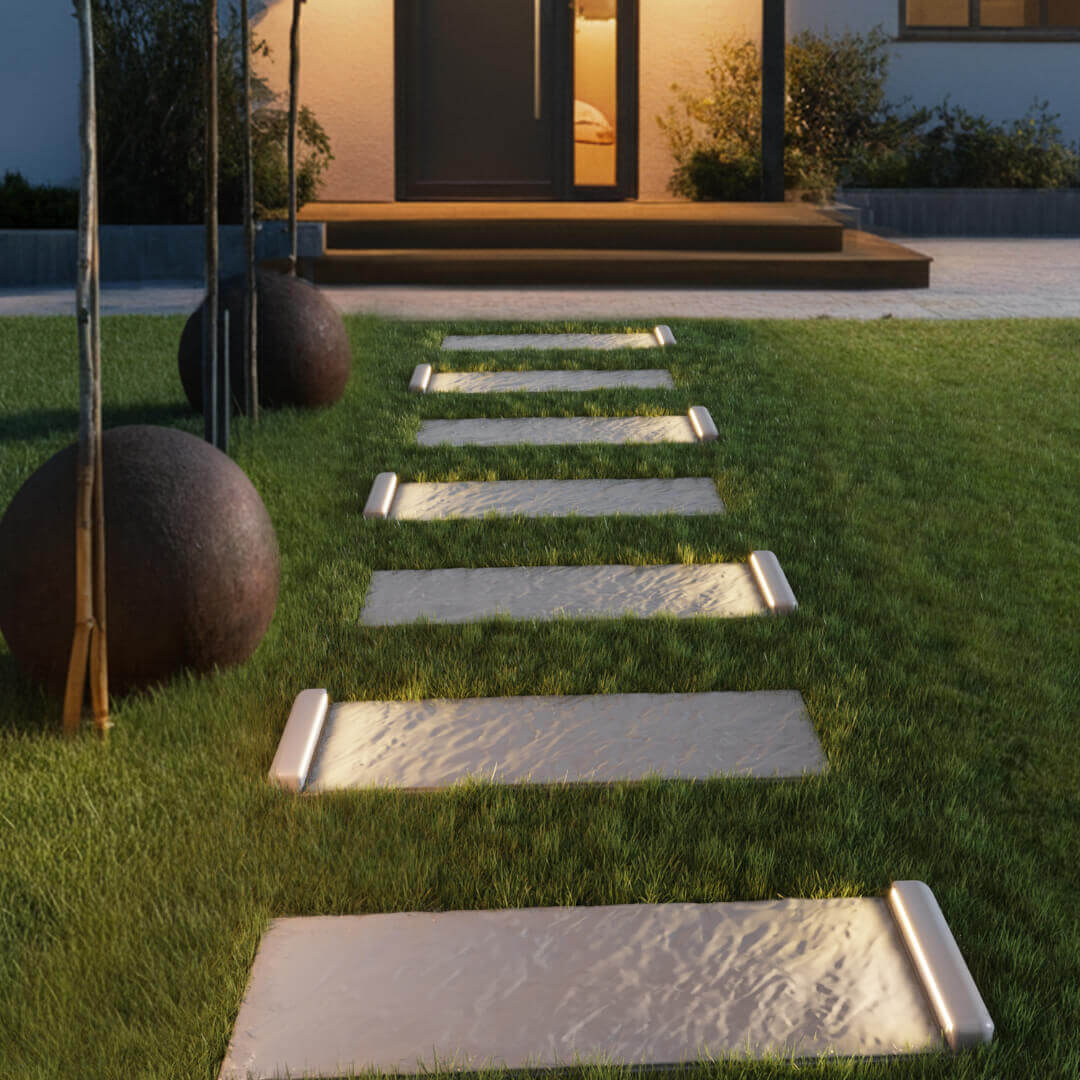 LED Светильник для шаговой плиты STONE Светлая Галька 330х75х98мм в Мичуринске фото