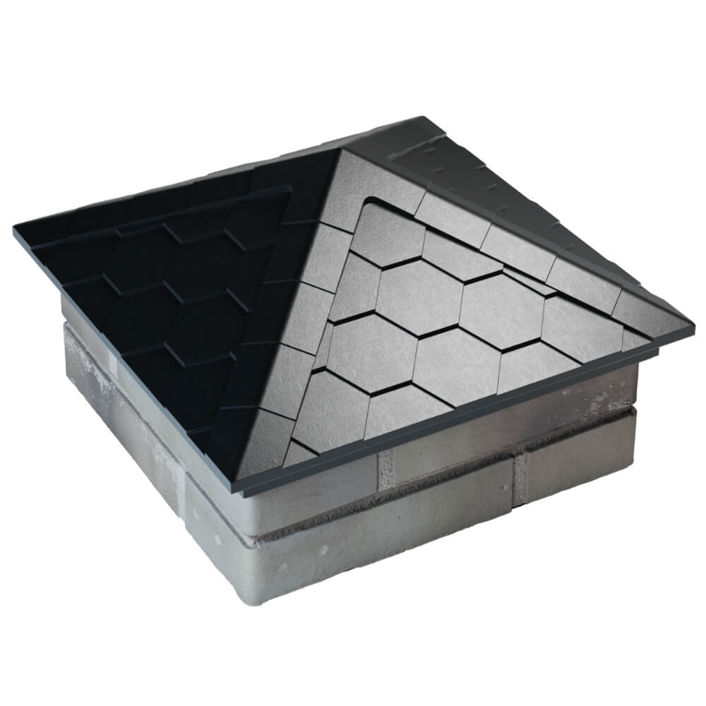 Колпак Zking Эверест Черный на столб 1.5х1.5 кирпича (390х390мм) в Мичуринске фото