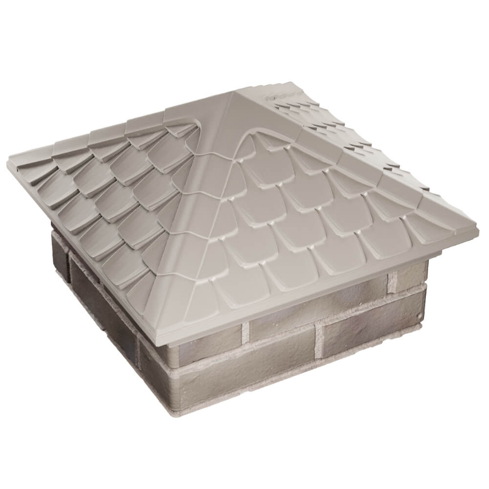 Колпак Zking Эльбрус Бежевый на столб 1.5х1.5 кирпича (385х385мм) в Мичуринске фото