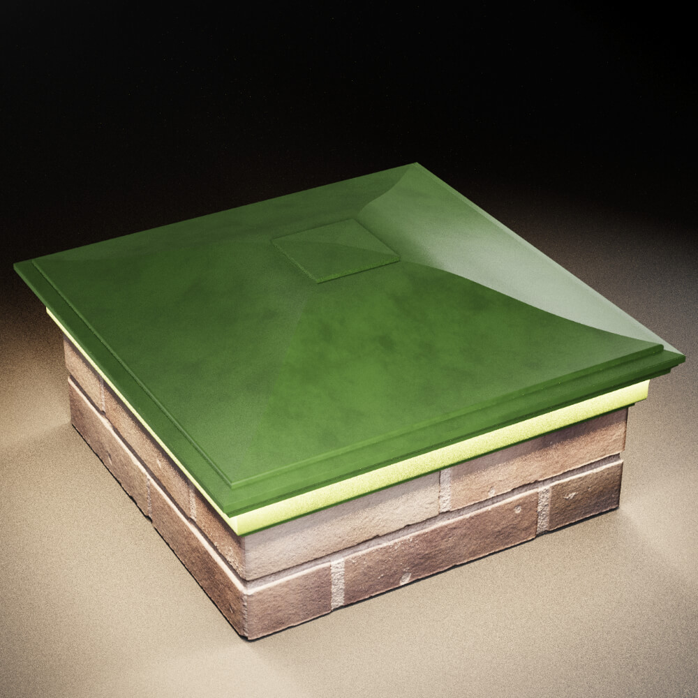 Колпак Zking Монблан Зеленый на столб 2х2 кирпича (515х515мм) c подсветкой в Мичуринске фото