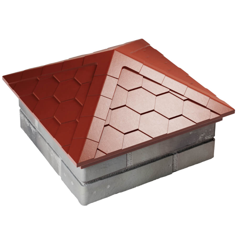 Колпак Zking Эверест Красный на столб 1.5х1.5 кирпича (390х390мм) в Мичуринске фото