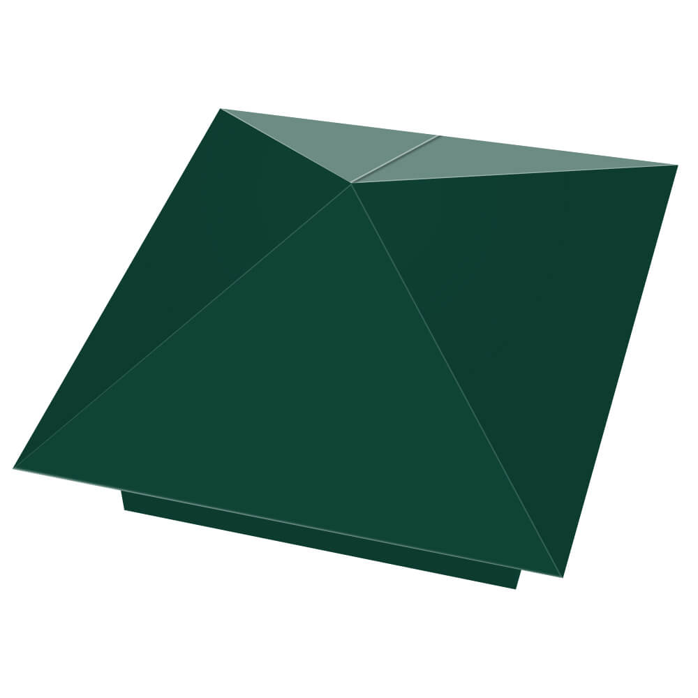 Колпак металлический 390х390мм RAL6005 Зеленый Мох заборный Мичуринск фото