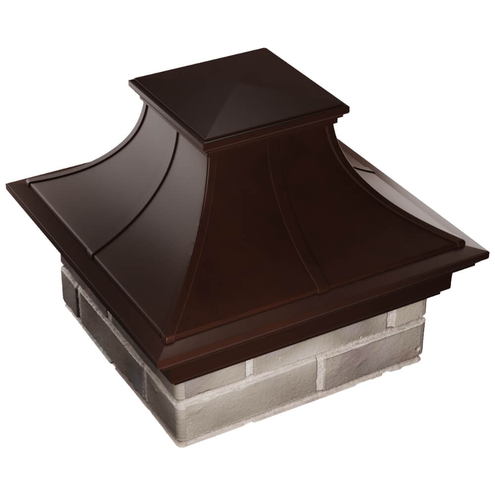 Колпак Zking Монблан Премиум Коричневый на столб 1.5х1.5 кирпича (385х385мм) в Мичуринске фото
