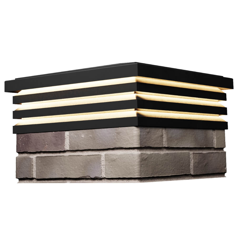 Колпак Zking Бона ХайТек Черный на столб 1.5х1.5 кирпича (385х385мм) с подсветкой в Мичуринске фото