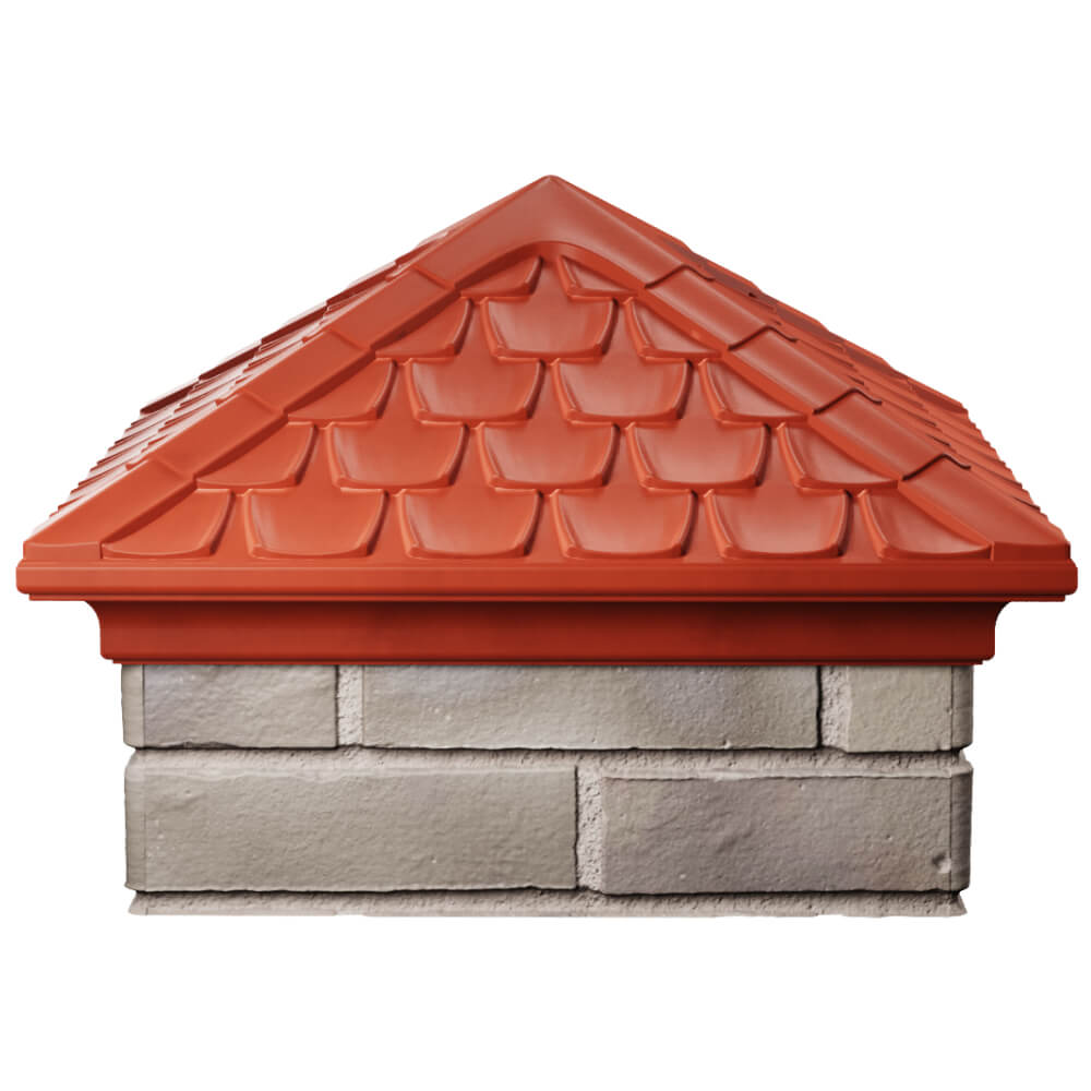 Колпак Zking Эльбрус Красный на столб 1.5х1.5 кирпича (385х385мм) Мичуринск фото