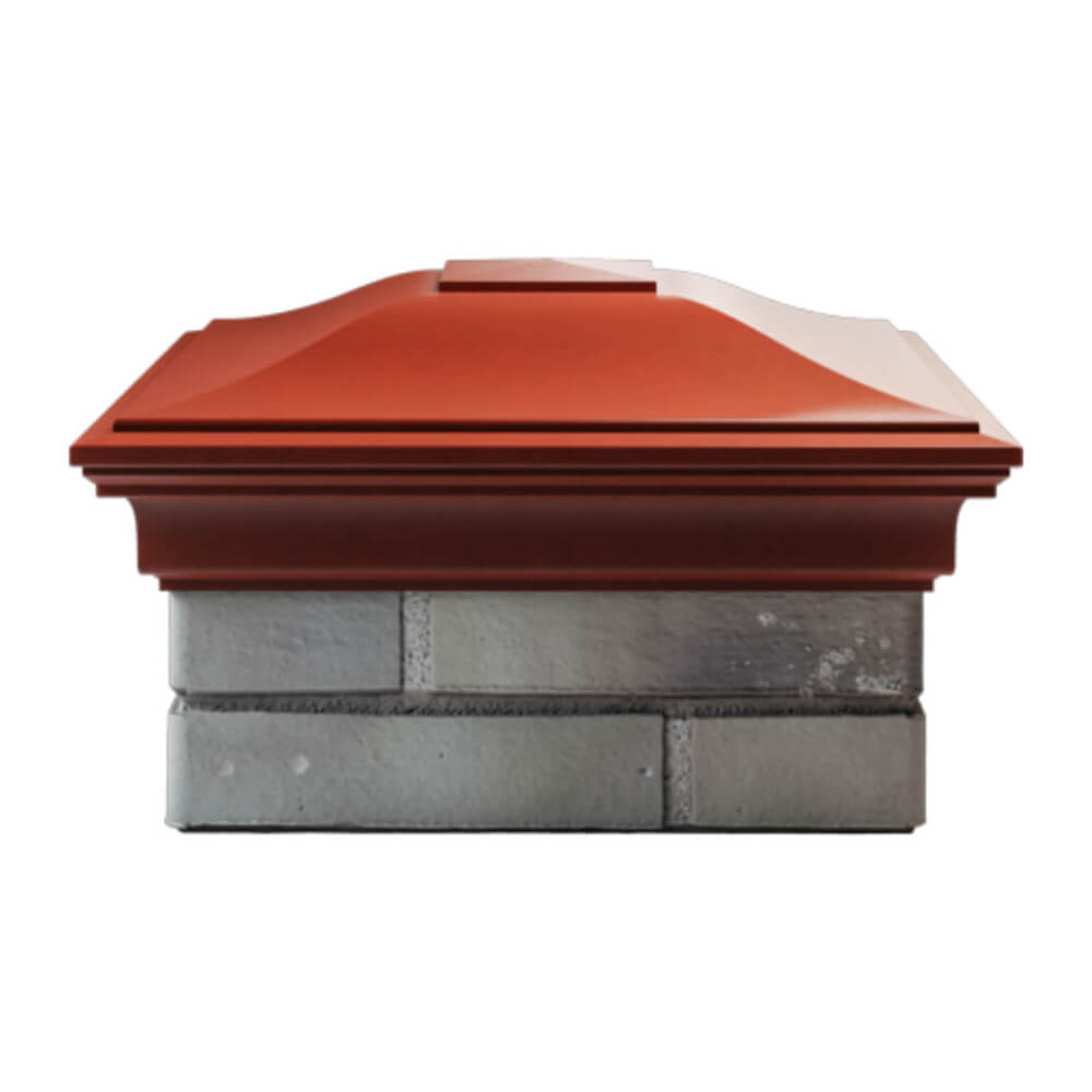 Колпак Zking Монблан Красный на столб 1.5х1.5 еврокирпича 0.7НФ (355х355мм) Мичуринск фото