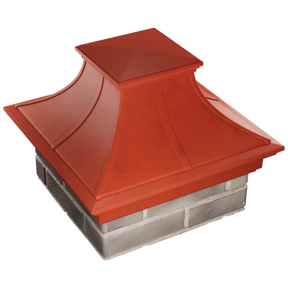 Колпак Zking Монблан Премиум Красный на столб 1.5х1.5 кирпича (385х385мм) в Мичуринске фото