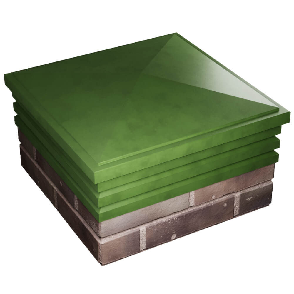 Колпак Zking Бона ХайТек Зеленый на столб 2х2 кирпича (513х513мм) в Мичуринске фото