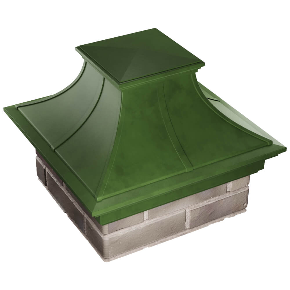 Колпак Zking Монблан Премиум Зеленый на столб 1.5х1.5 кирпича (385х385мм) в Мичуринске фото