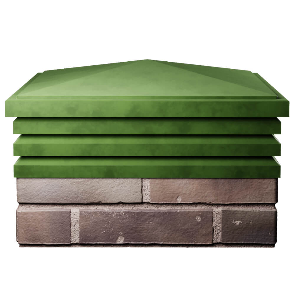 Колпак Zking Бона ХайТек Зеленый на столб 2х2 кирпича (513х513мм) Мичуринск фото