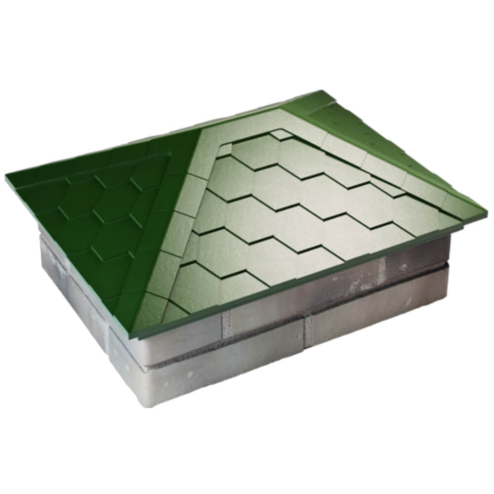 Колпак Zking Эверест Зеленый на столб 2х1.5 кирпича (520х390мм) Мичуринск фото