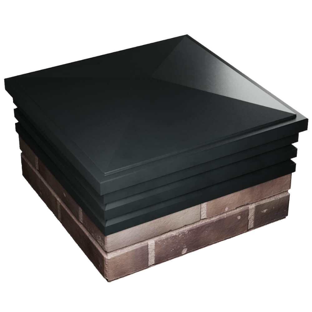 Колпак Zking Бона ХайТек Черный на столб 2х2 кирпича (513х513мм) в Мичуринске фото