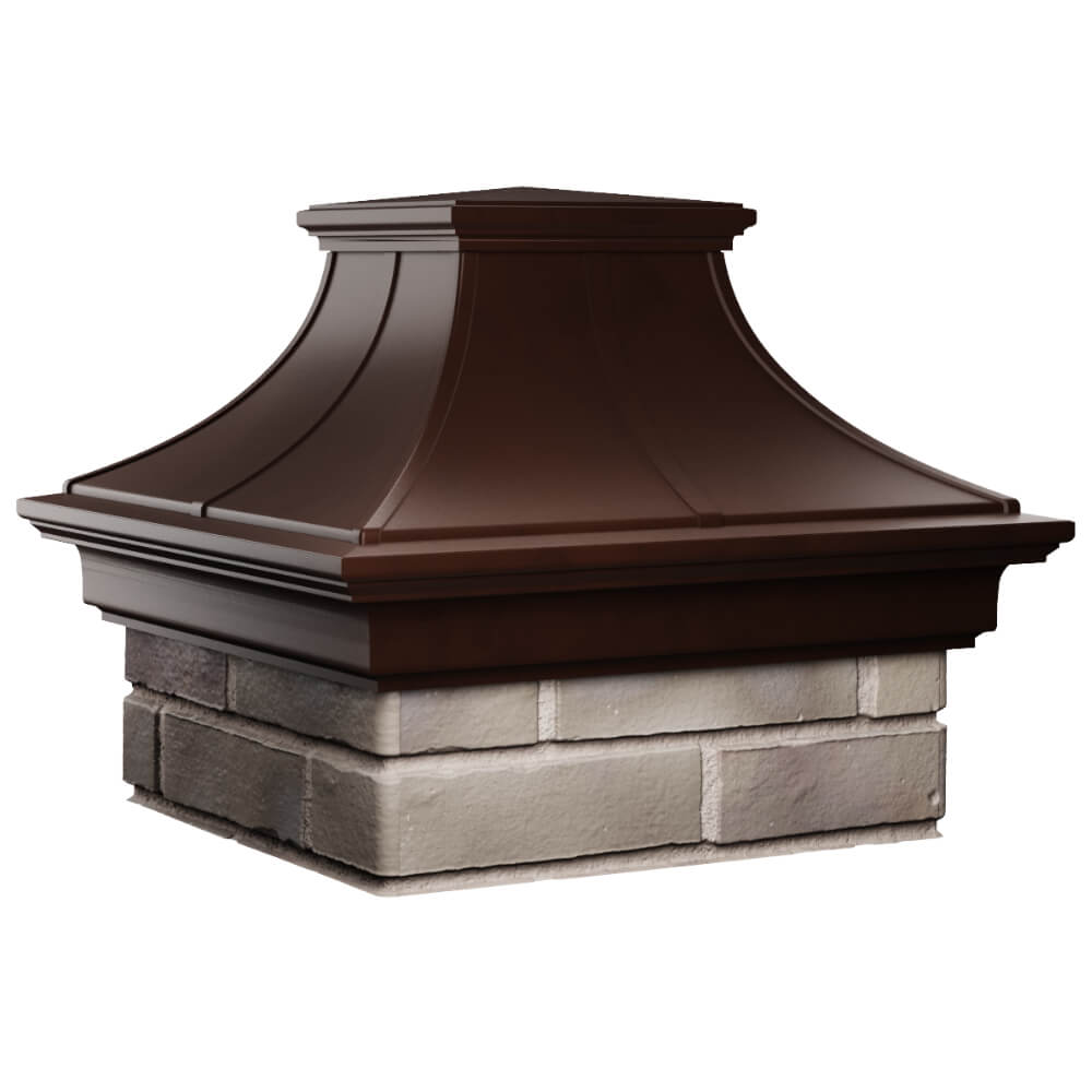 Колпак Zking Монблан Премиум Коричневый на столб 1.5х1.5 кирпича (385х385мм) в Мичуринске фото