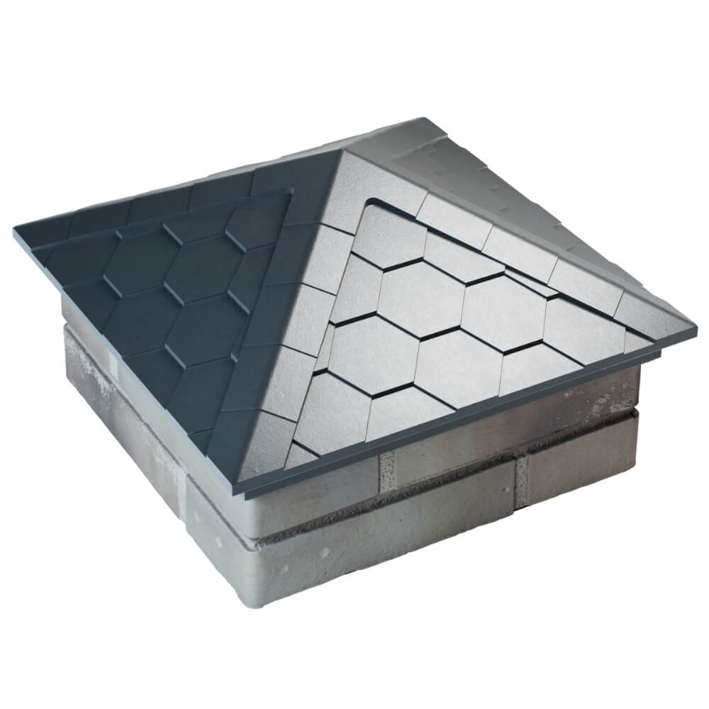 Колпак Zking Эверест Серый на столб 1.5х1.5 кирпича (390х390мм) в Мичуринске фото