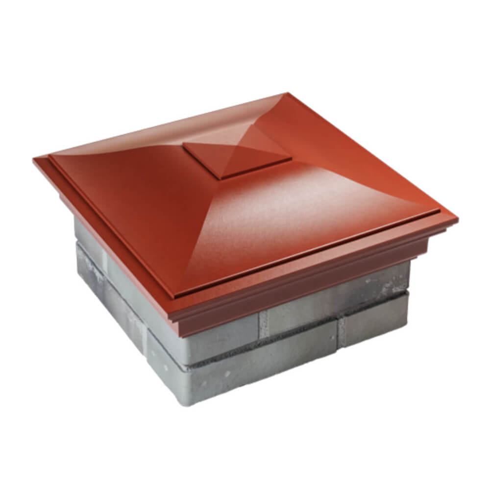 Колпак Zking Монблан Красный на столб 1.5х1.5 еврокирпича 0.7НФ (355х355мм) в Мичуринске фото