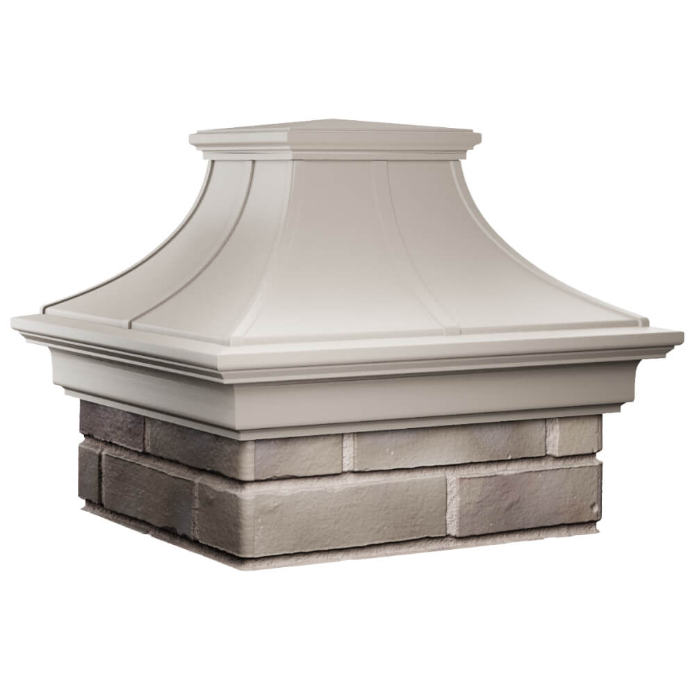 Колпак Zking Монблан Премиум Бежевый на столб 1.5х1.5 кирпича (385х385мм) в Мичуринске фото