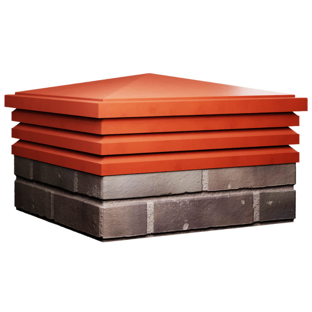 Колпак Zking Бона ХайТек Красный на столб 2х2 кирпича (513х513мм) в Мичуринске фото