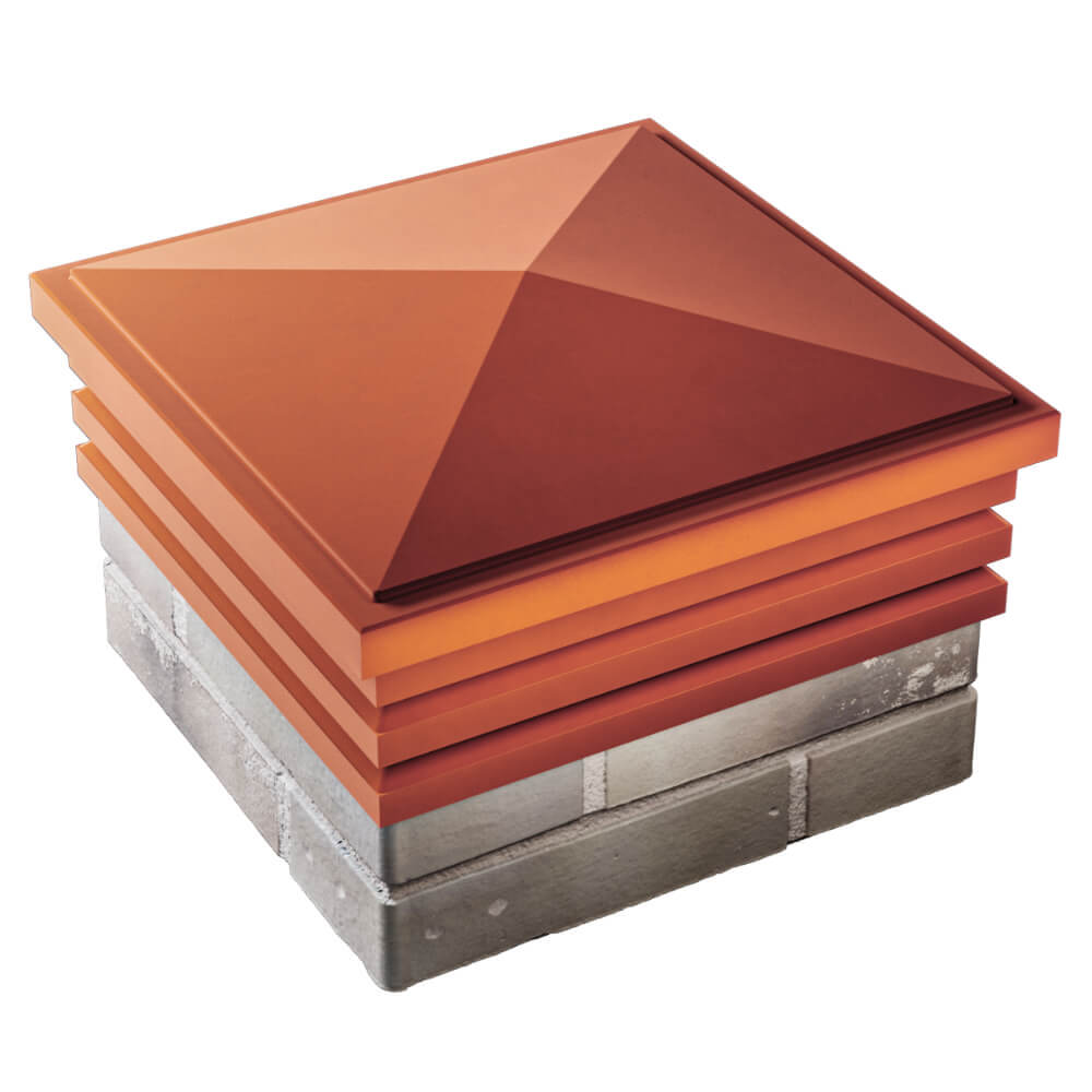 Колпак Zking Бона ХайТек Красный на столб 1.5х1.5 кирпича (385х385мм) в Мичуринске фото