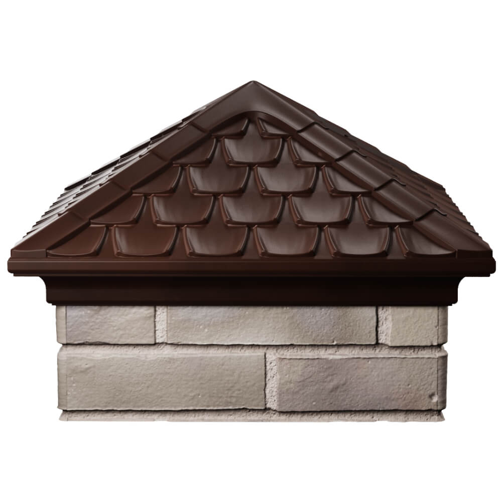 Колпак Zking Эльбрус Коричневый на столб 1.5х1.5 кирпича (385х385мм) Мичуринск фото