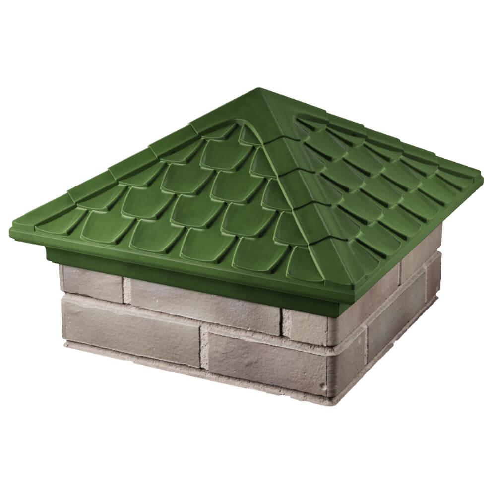 Колпак Zking Эльбрус Зеленый на столб 1.5х1.5 кирпича (385х385мм) в Мичуринске фото