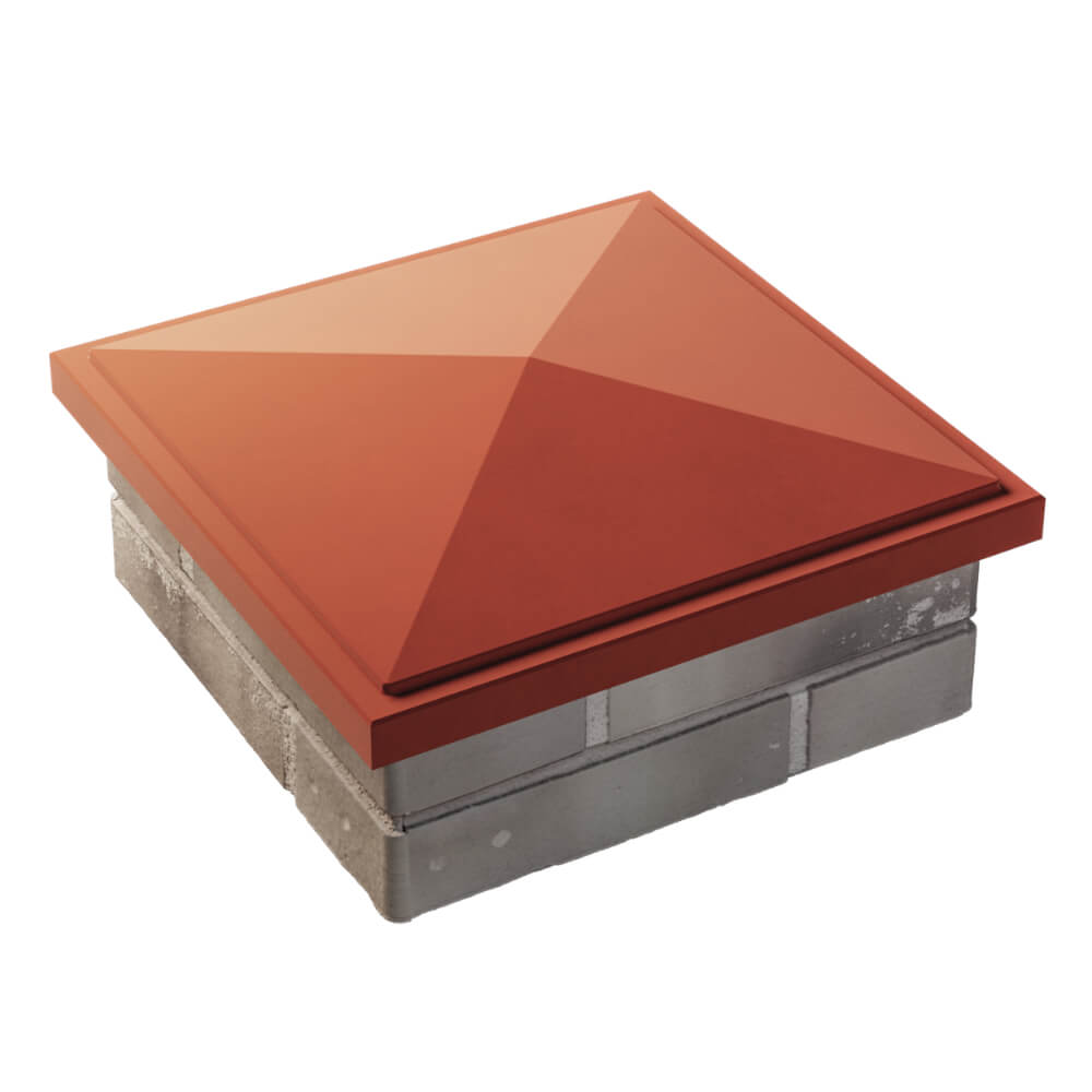 Колпак Zking БонаМоно Красный на столб 1.5х1.5 кирпича (385х385, 400х400мм) в Мичуринске фото