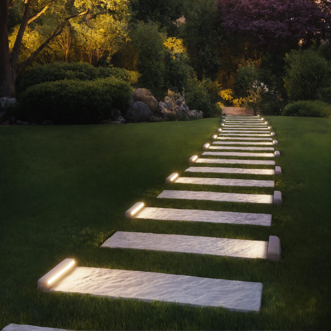 LED Светильник для шаговой плиты STONE Светлая Галька 330х75х98мм в Мичуринске фото